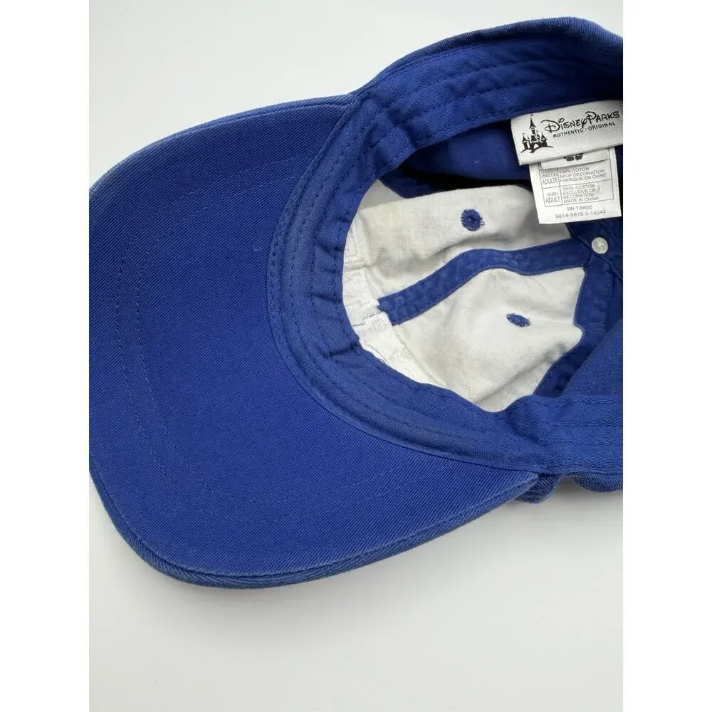 Disney MU Hat Monster Baseball Cap Adult One-Size Royal Blue Distressed Adjust